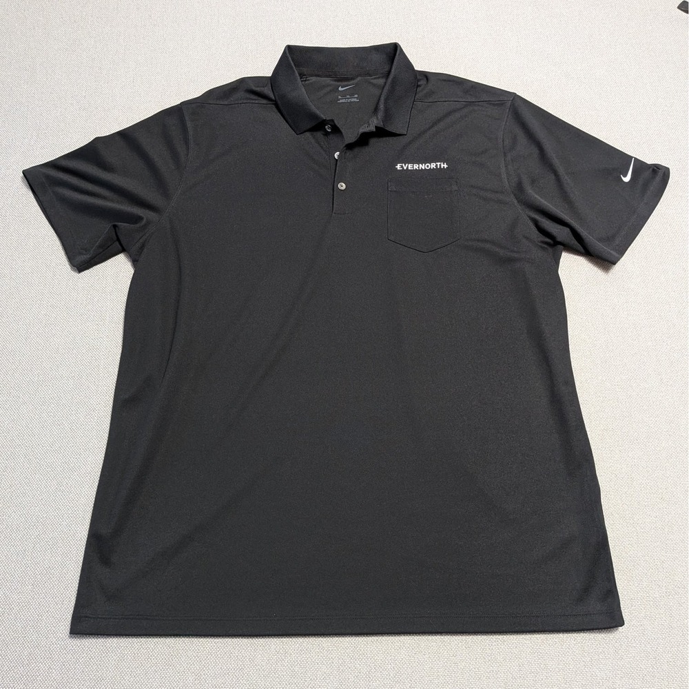 Nike Polo Shirt Men's XL Black Dri-FIT Performance Short Sleeve